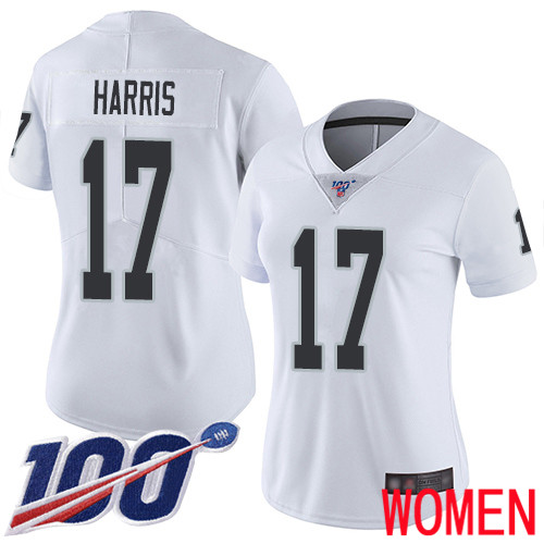 Oakland Raiders Limited White Women Dwayne Harris Road Jersey NFL Football #17 100th Season Vapor Jersey->women nfl jersey->Women Jersey